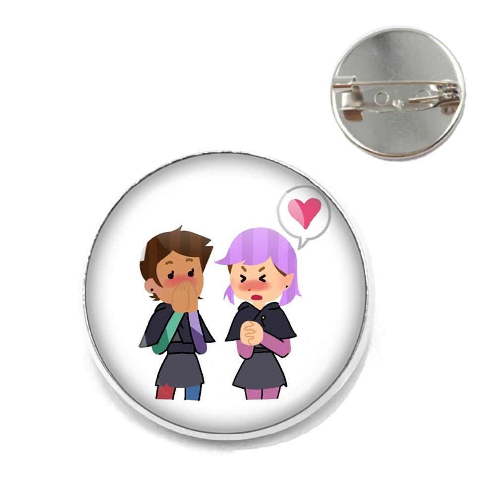 Anime The Owl House Brooches Luzura Amity Blight Lapel Pins Round Creative Cartoon Badge for Backpack Jewelry Accessories Gifts