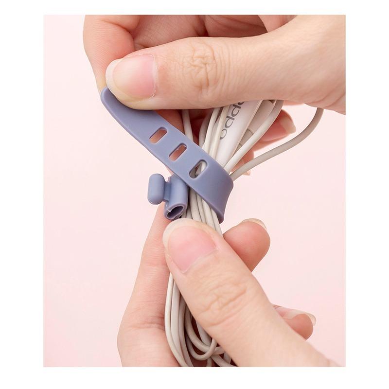 10PCS Cable Organizer Silicone Wire Binding Data Cable Tie Management Bobbin Winder Marker Holder Tape Lead Straps