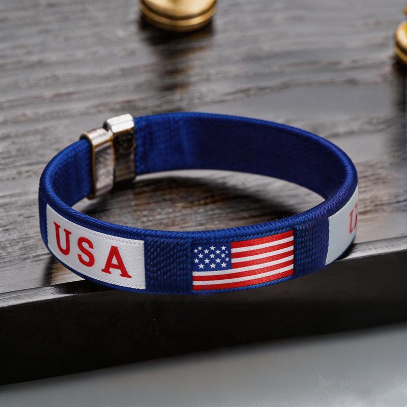 Handwoven USA-Canada-Mexico 2026 World Cup Team Bracelet - Football Fan Souvenir