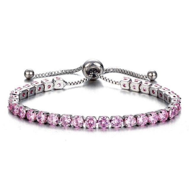 Stylish Stylish Zircon Crystal Cubic Zirconia Tennis Women Bracelets Gold Color Color Chain Shiny Charm Bracelets Armbanden Voor Vrouwen Bijou