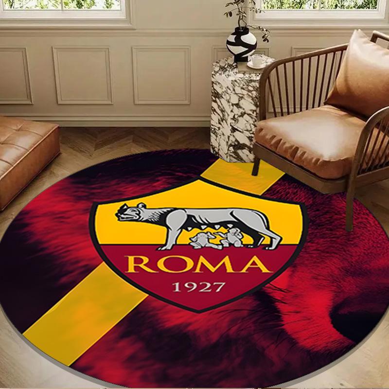 Football Club Emblem Round Rug for Livingroom,Bedroom, Palyroom, Chair Rug, Area rug, Circle Carpet, Large Size Fan Christmas gift