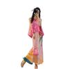 New Spring/Summer Small Tall Pink Gradient Sleeveless Top Printed Half Skirt Set