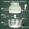 Mini Food Processor USB Charging Powerful Motor Ginger Masher Chili Meat Blender Mincer Kitchen Food Mixer Tools 100/250ml