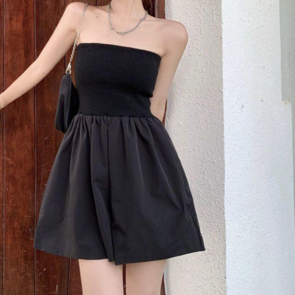 Sleeveless Strapless Jumpsuit Shorts Wide Leg High Waisted Clothing Party