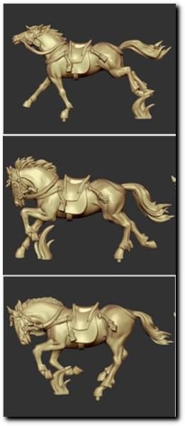 Artist Hobby Scale Warring States Period War Horse 1 Set 3D Print Kit AHLAH88013 1/72 (Japan) 3-Piece (Animal)