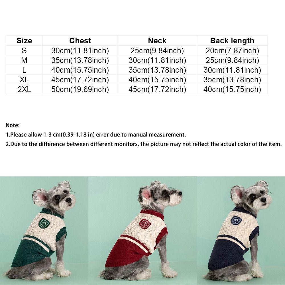 Round Neck Pet Knitted Vest College Style Dog Pullover Dog Warm Sweater Outdoor Activities
