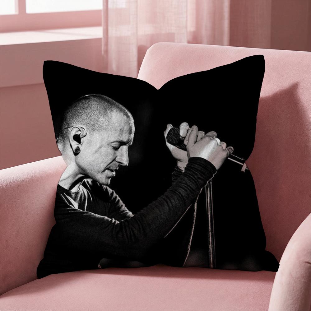 C-Chester B-Bennington Cushion Cover Multi-Scene Pillow Cover for Home & Car - Reversible, Soft & Durable for Daily Use