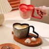 Kreativní keramický hrnek ve tvaru srdce Hrnek na snídani Šálek na mléko Hrnek na kávu ve tvaru srdce Hrnek na kávu pro domácnost Šálky na nápoje Pár hrnků