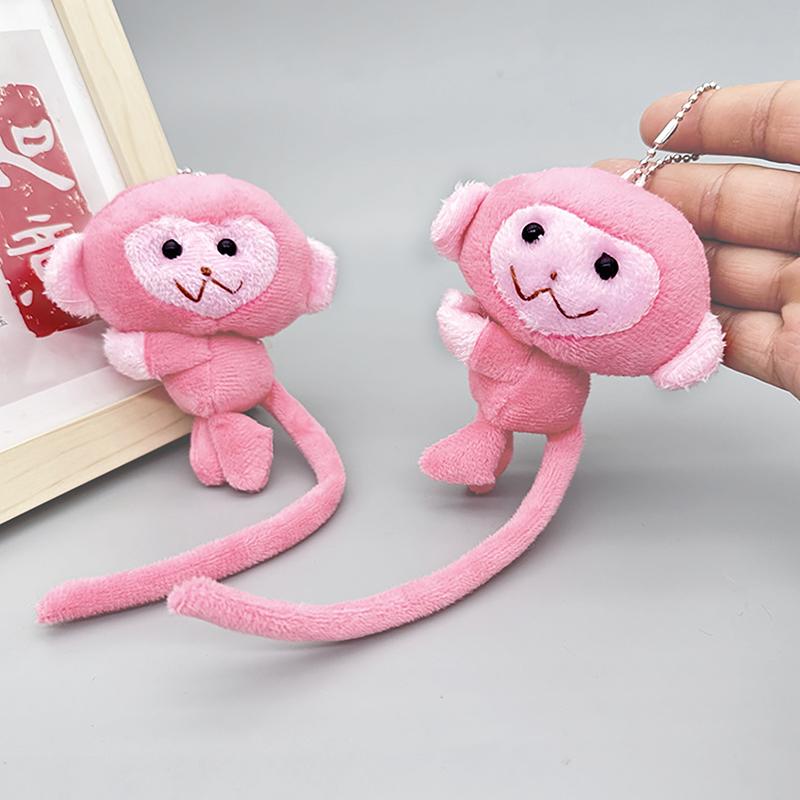 Cartoon Long Tailed Monkey Doll Key Chain Pendant Diy Plush Toy Doll Keychain Backpack Pendant Accessories Gift For Children