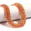1 Strand 4/6/8mm Faceted Crystal Beads Orange Red Rondelle Glass Loose Beads For Jewelry Making DIY Bracelet Necklace Supplies