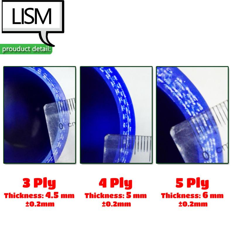 3/4PLY 76mm Length Silicone Hose Straight General Coolant Intercooler Pipe ID 48mm 51mm 55mm 57mm 60mm 63mm 65mm Black