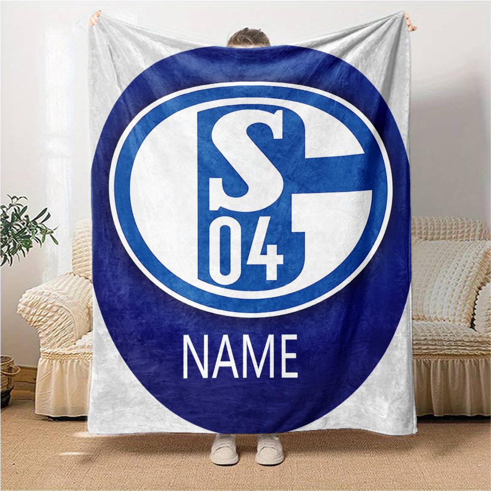 Custom Name Schalke Team Crest blanket for Couch & Bed, Plush Cozy Fuzzy Blanket Super Soft & Warm Blankets for Fall and Winter. 0908259