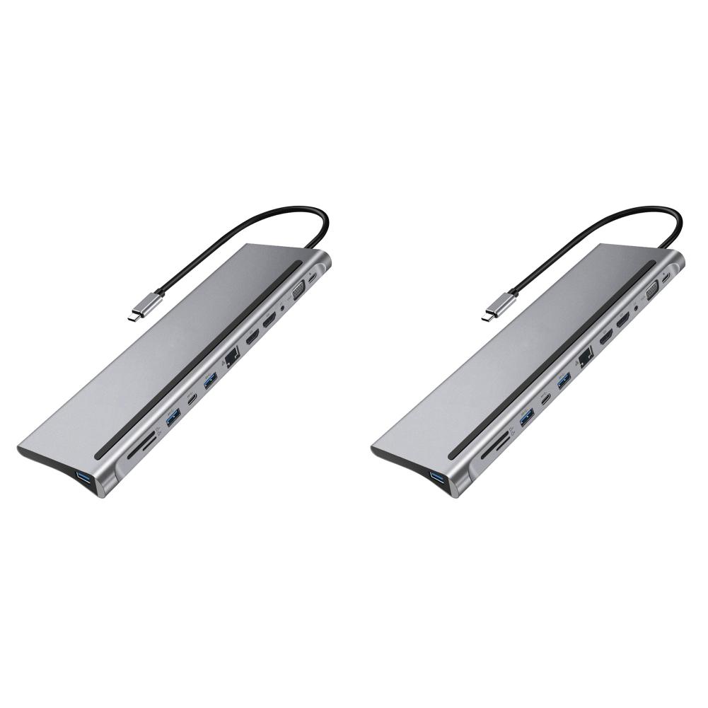 

USB 3.1 на двойной HDMI-совместимый док-станция 12 в 1 Type-C HUB 4K VGA