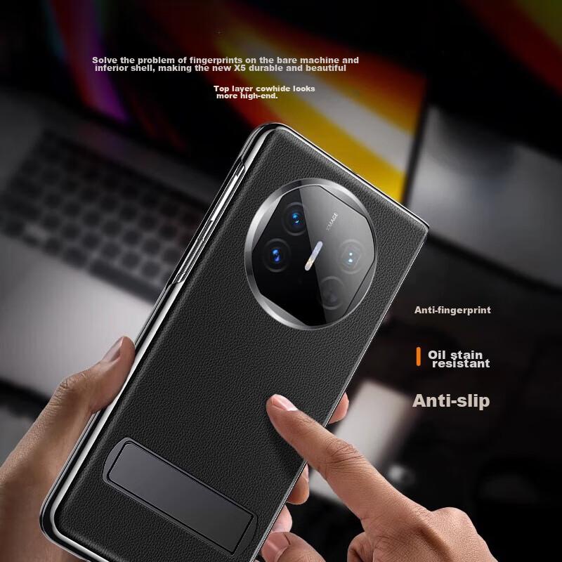 Integrated And Film | Full Hinge CoverageCase for Huawei Mate X5, X5 Collector's Edition Ultra-Thin Leather with Stand, Foldable Screen Case