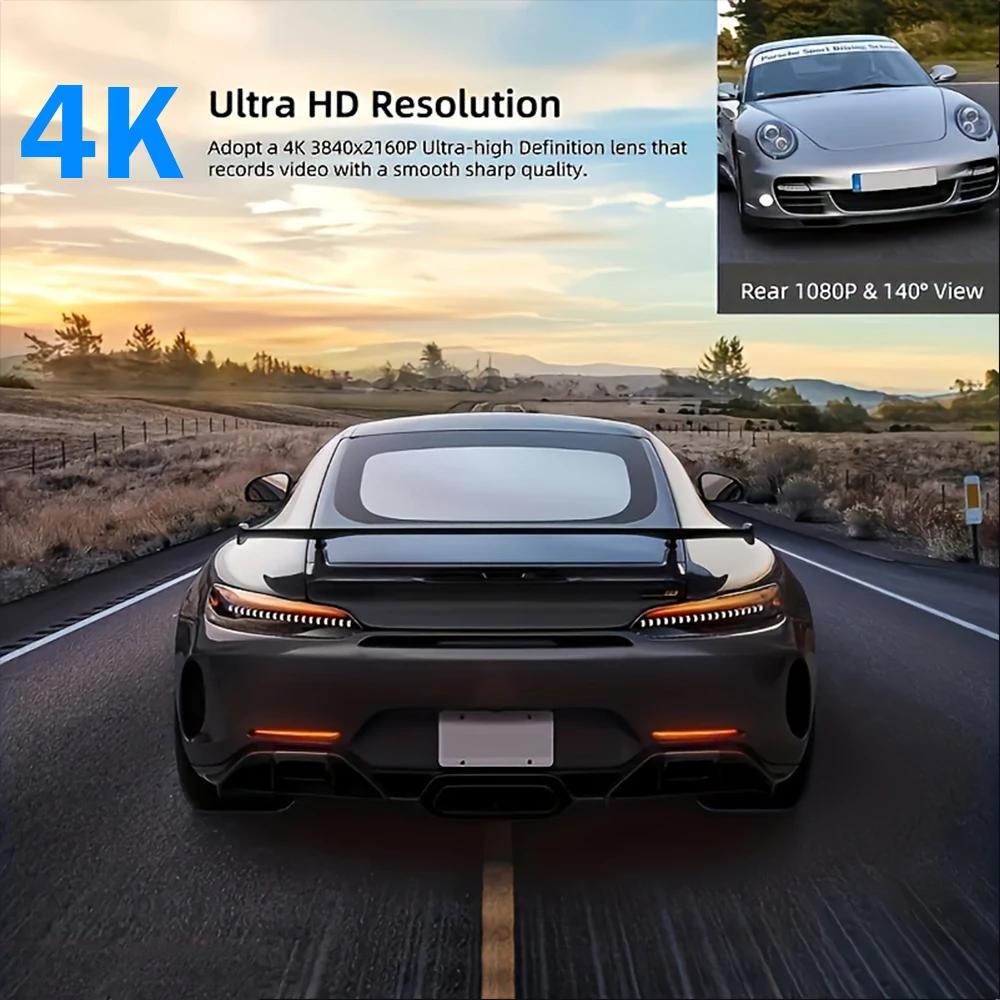 4K Dash Cam GPS WiFi UHD 3840*2160P Car DVR For Car Surveillance Cameras Night Vision Video Recorders Dashcam 24H Parking Monitor