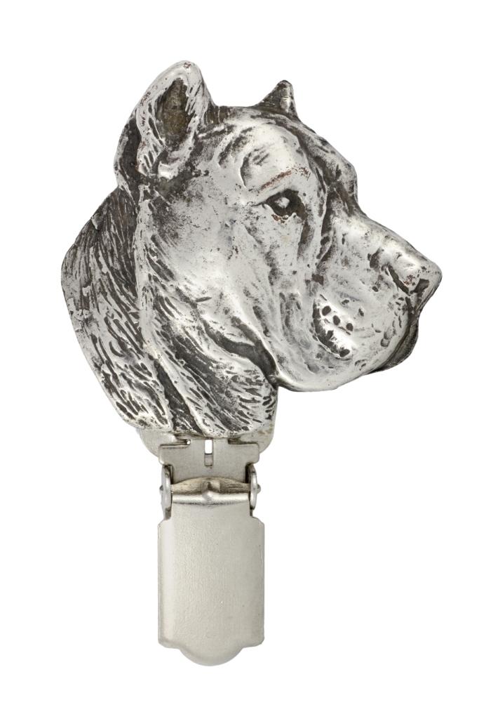 Presa Canario, Dogo Canario, Canary Mastiff – Brooch with a clip, holder for a start number – Design 02 | Art-Dog
