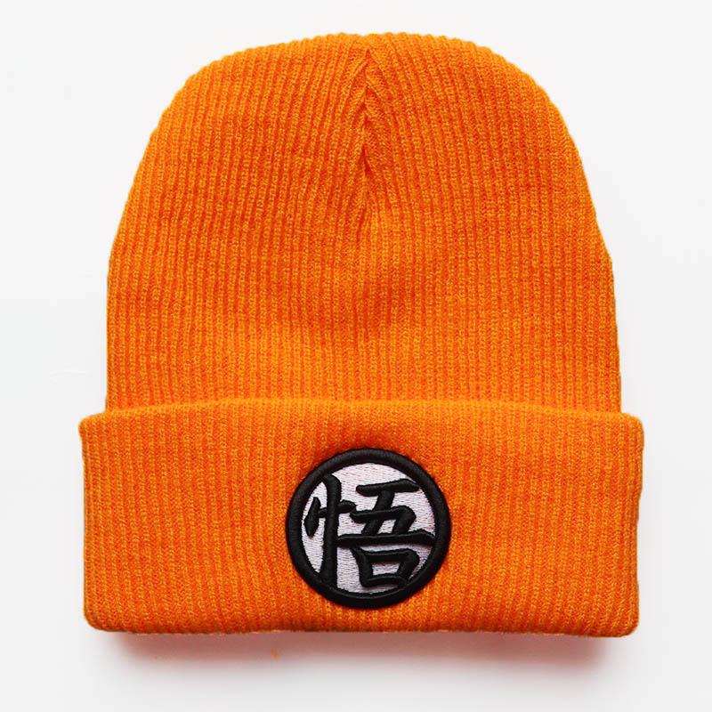 New Dragon Ball Anime Goku Three-dimensional Embroidered Cartoon Student Knit Hat, Unisex Woolen Beanie, Cold Weather Pullover hat5Color