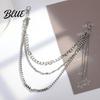 Metal Buckle Waist Belt Chain Titanium Steel Multi Layer Design