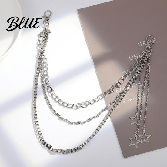 Metal Buckle Waist Belt Chain Titanium Steel Multi Layer Design