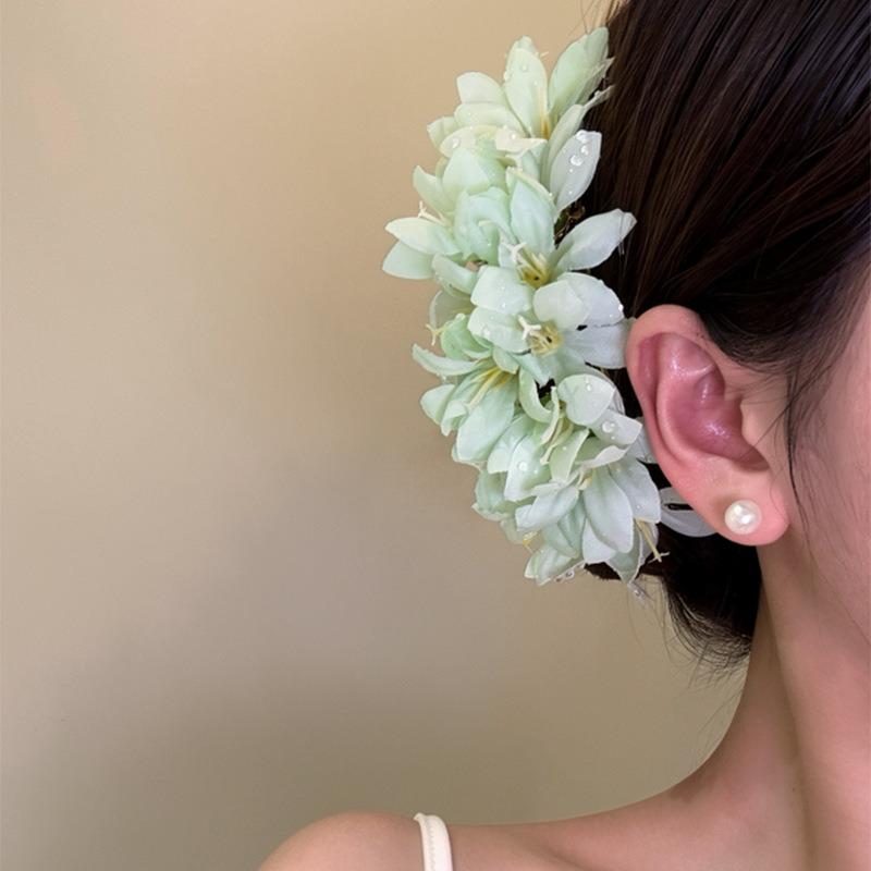 Small Fresh Fabric Flower Hairpin Super Fairy Beautiful Seaside Photo Atmosphere Hair Hairpin Niche Design Hair Accessories Women
