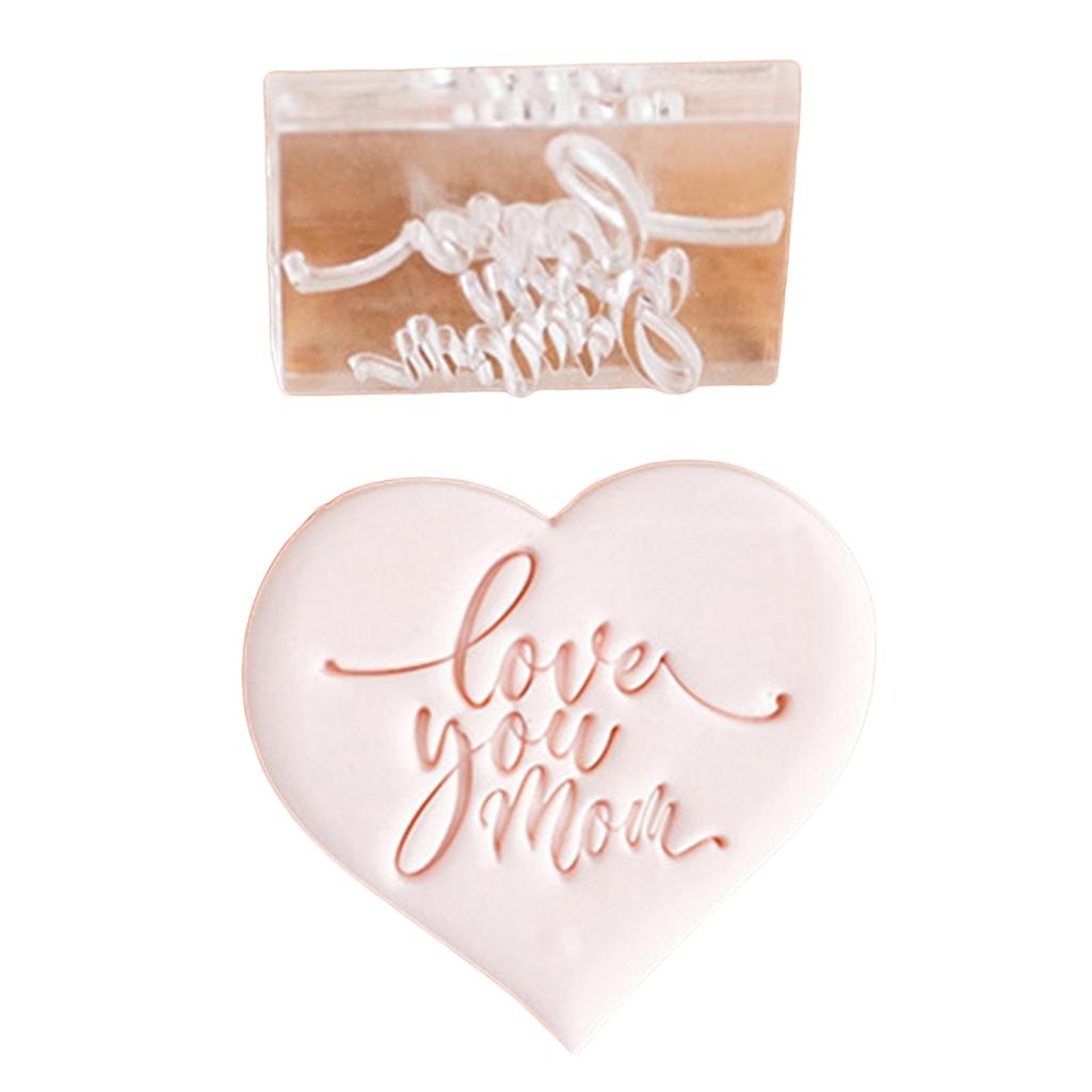 Mother's Day Cookie Stamp Molds Heartfelt Mother's Day Cookies Fondant Cutter Functional Biscuits Baking Stamp