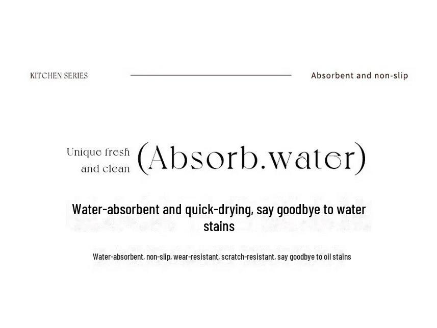 Premium L-shaped Kitchen Mats: Dirt-Resistant, Easy-Care, Quick-Dry Diatom Mud for Absorbing Water & Oil