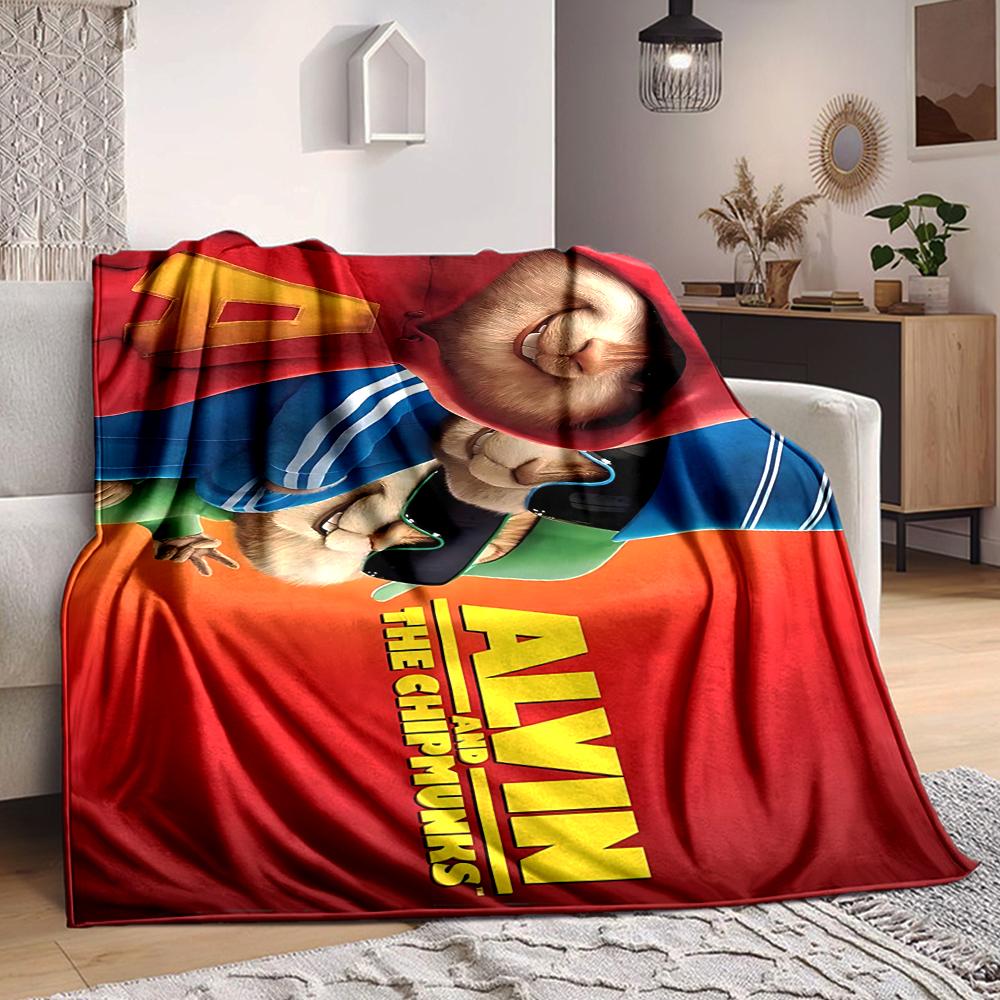 1Pc Alvin Chipmunks Flannel Fleece Blanket Soft Warm Throw Blanket for Sofa Bed Couch Home Decor Lightweight Travel Nap Blanket Xmas Gift Q1852