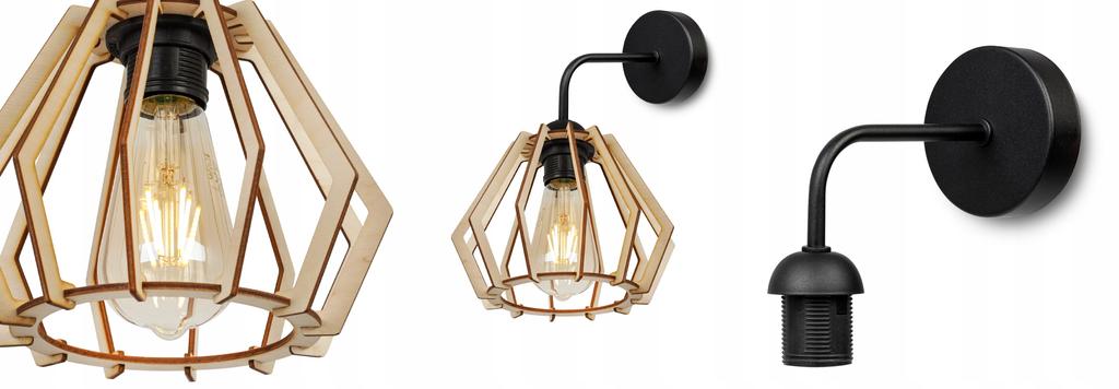 MODERNÍ UNIKÁTNÍ DŘEVĚNÉ LED NÁSTĚNNÉ SVÍTIDLO