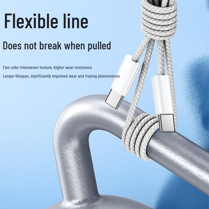 120W Dual Type-C Fast Charge Cable for Apple, Huawei, and MacBook Laptops