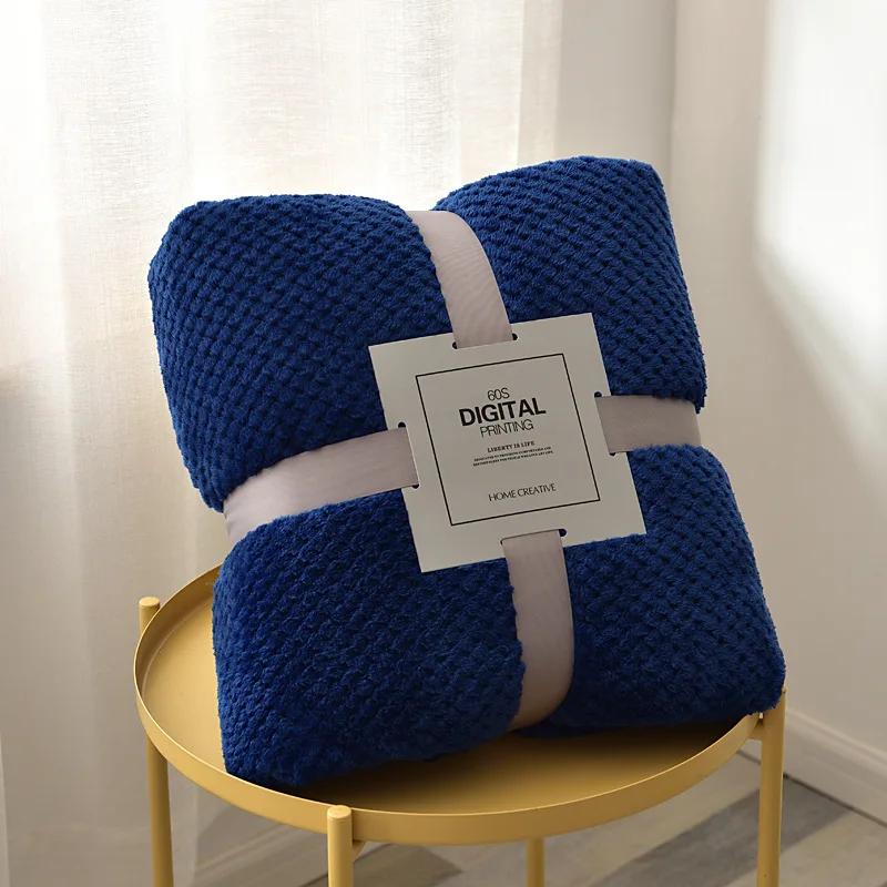Thicken Solid Throw Blanket Fluffy Plaid Sofa Blankets King Size Coral Fleece Bedspread For Kids Pet Home Travel Textile