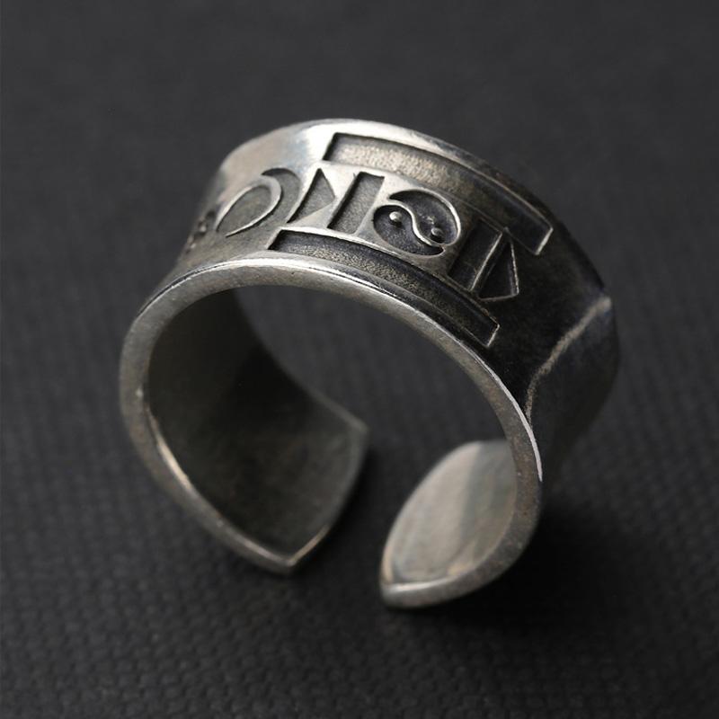 Retro SOYOMBO Mongolian Ring For Men Silver Color Punk Gothic Open Ring Handmade Blessing Jewelry Unisex Accessories Lovers Gift