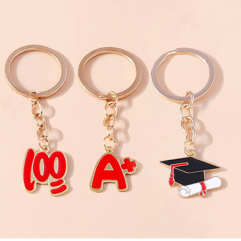 Cute Students Mortarboard Keychain Graduation Ceremony Key Rings for Men Women Car Key Holder Hangbag Pendants DIY Badge Gifts