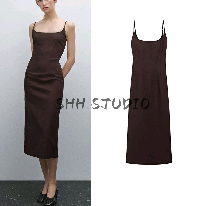 Spring New Women's Clothing American Style Casual Silm Comfortable Cotton Camisole Long Dress 6652583