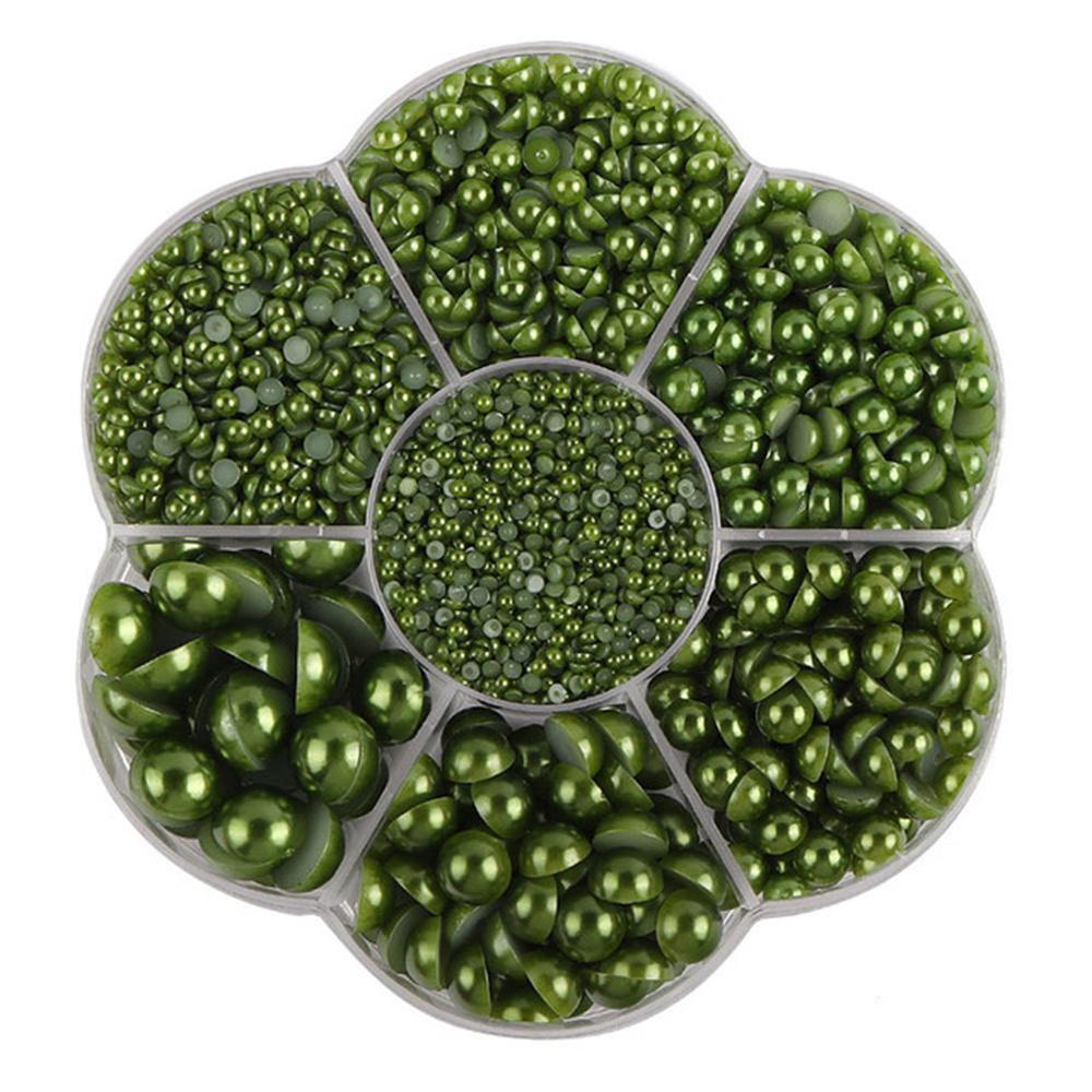 Mixed Size 7 Grid Box Half Pearl Flat Bottom AB Imitation Pearl Accessories Headwear Hair Accessories Clothing DIY Rod Diameter