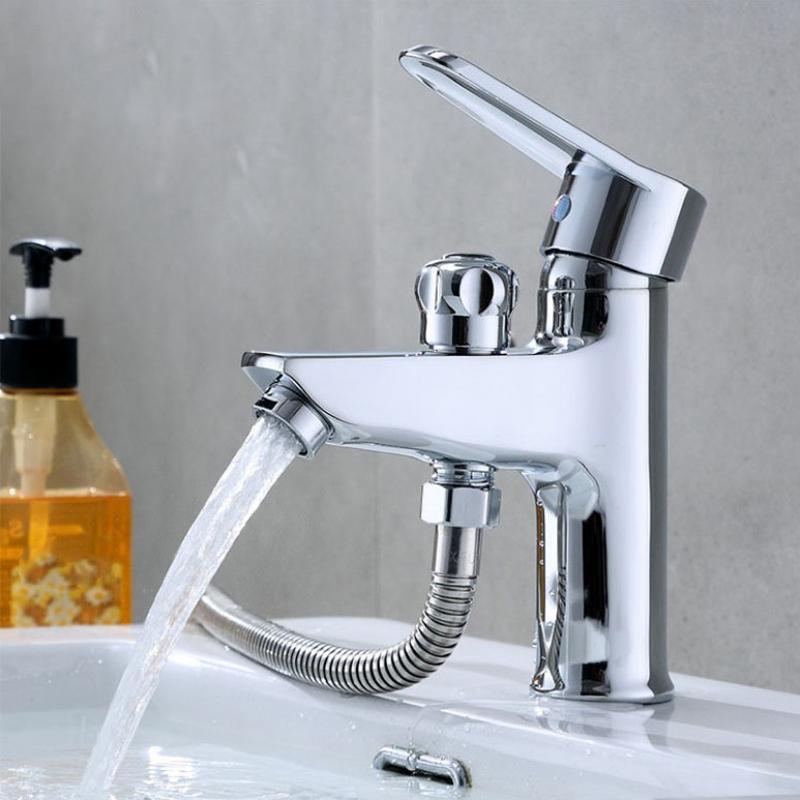 Brass Bathroom Basin Faucet Black Single Handle Tap Sink Faucet Mixer with Shower Head Hot and Cold Water Faucets Mixer Tap