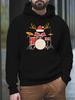 Christmas Drum Set Unisex Sweatshirt Hoodie New Street Style Printed Tops Fall and Winter Clothing Free Hoodies Comfortable and Soft Fabrics Exquisite