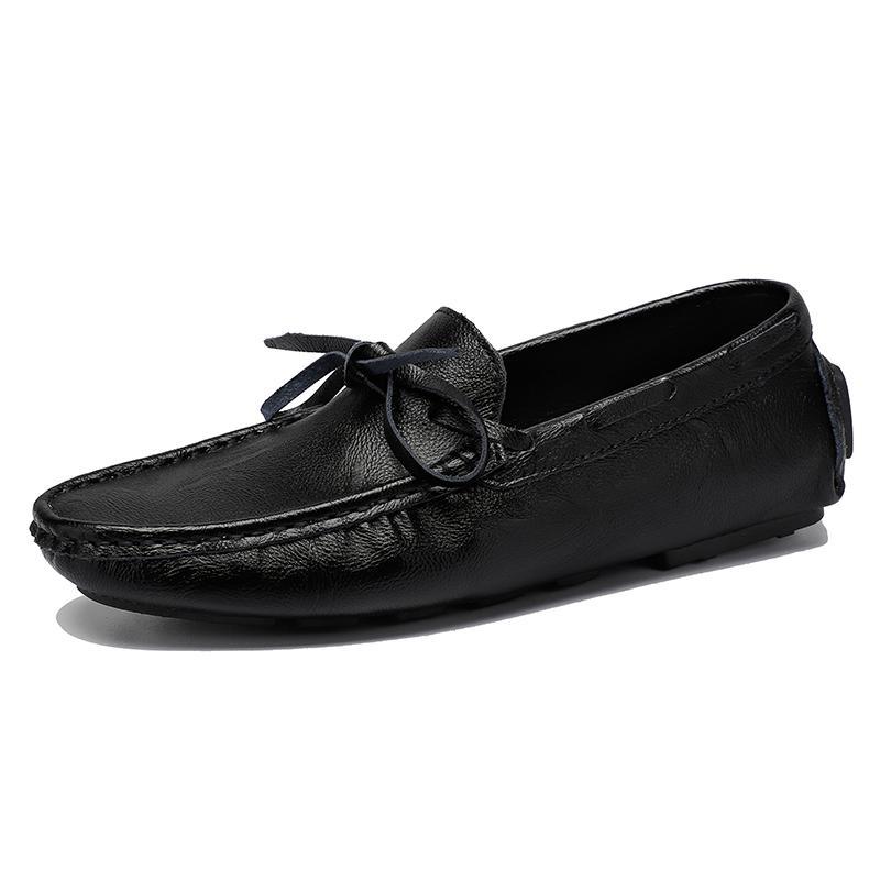 shoes2026 two-layer cowhide Doudou shoes 38-47 trend versatile advanced sense one pedal