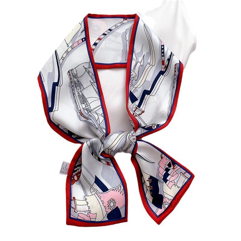 Schal für Damen  Neuer Stil  Frühling und Herbst Dünn  Schmal  Lang  Küssend  Haarband  Streamer und Hemdkrawatte Dekorativer Schal