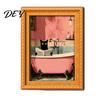 Brown Imitation Wood Frames Funny Wooden Fridge Magnets Frame, Retro Cute Cat Pattern Magnetic Refrigerator Decorative Photo Holders for Whiteboards