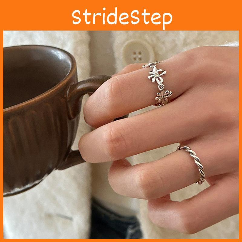 Vintage Floral Design Adjustable Copper Ring For Women With Sparkling Crystals Ideal For Fashion And Style