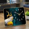 Simple and Modern Household Creative Clock Placing Table Clock Living and Dining Room Decorative Glass Table Clock Mute Crystal Porcelain Watch