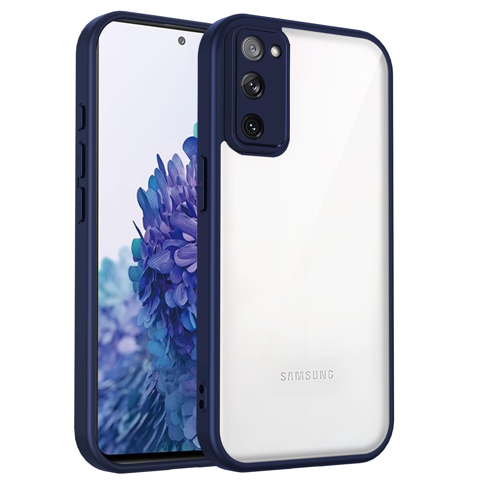 

For Samsung Galaxy S20 FE S20FE Case Air Cushion Shockproof Silicone Bumper Clear Matte Back Cover Hard Case for Samsung S20 FE Pc + tpu&Galaxy S20 FE 2022 синій