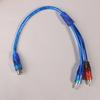 Car Mp3 Audio Rca Y Splitter 1Rca Female To 2Rca Male Adapter One Female To Two Male Cord Converter For Car Audio Amplifier