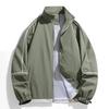 Mens Casual Stand Collar Baseball Jacket Loose Fit Lightweight Outerwear Daily Wear
