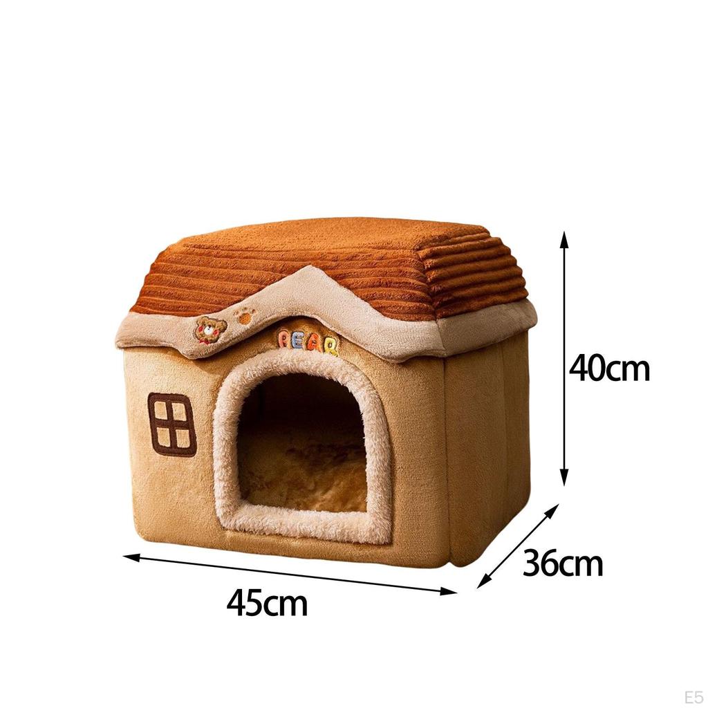Dog Bed House Removable Cushion Anti Slip Bottom for Small Medium Large Dogs Cat Indoor Cats