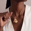 Cartoon Heart Shaped Pendant Necklace With Gold Plating For Casual Wear