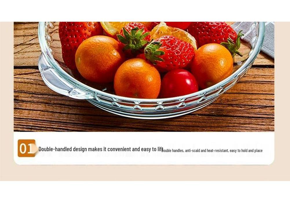 Microwave & Oven-Safe Luxury Glass Plate for Baking, Steaming, and Serving.