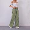 Yousheng Women Long Pants Low-rise Elastic Waist Adjustable Drawstring Casual Trousers with Pockets Loose Fit Wide Leg Pants