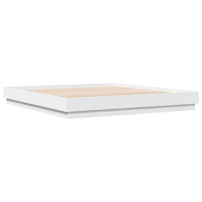 VidaXL Cadre de Lit avec Lumières LED, Sommier à Lattes, Lit Double, Lit Adulte de Chambre à Coucher Intérieur, Moderne, 3209765