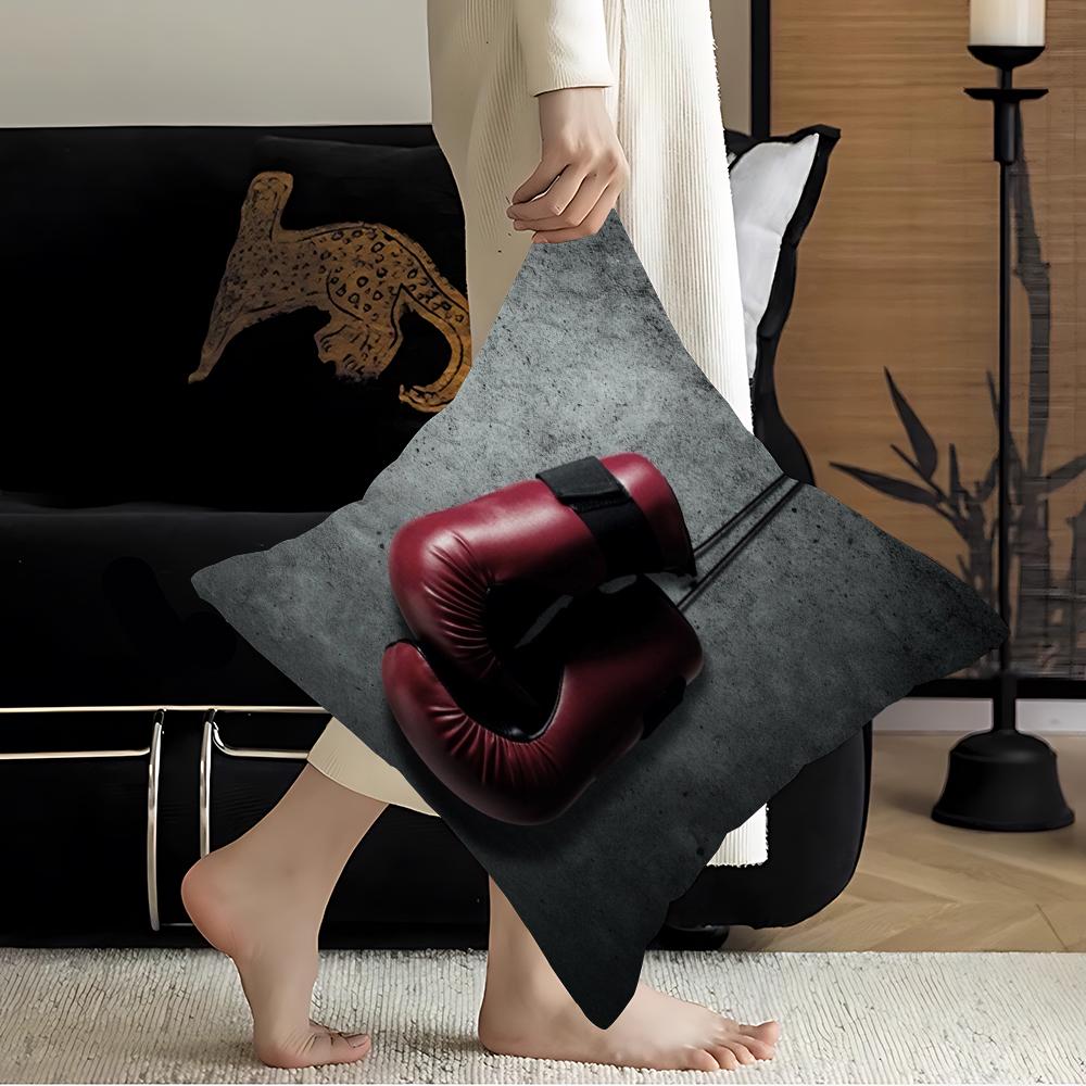 Retro Boxing Gloves Pillow Gift Home Office Decoration Bedroom Sofa Car Cushion Cover Case 45x45